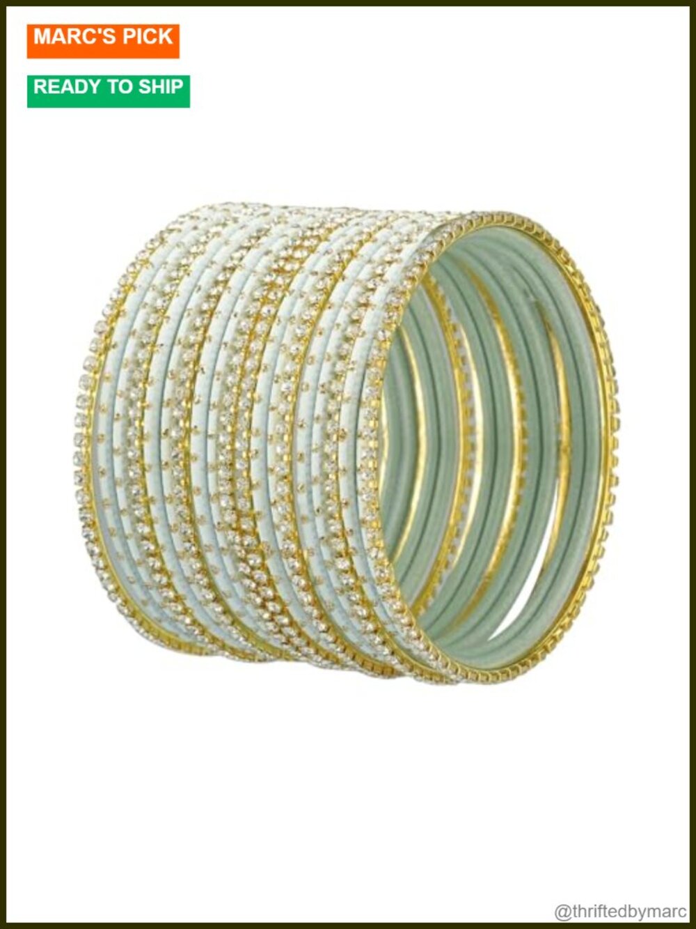 Indian Bangle Set CZ Rhinestone Plain Metal Bracelet Traditional Ethnic Jewelry